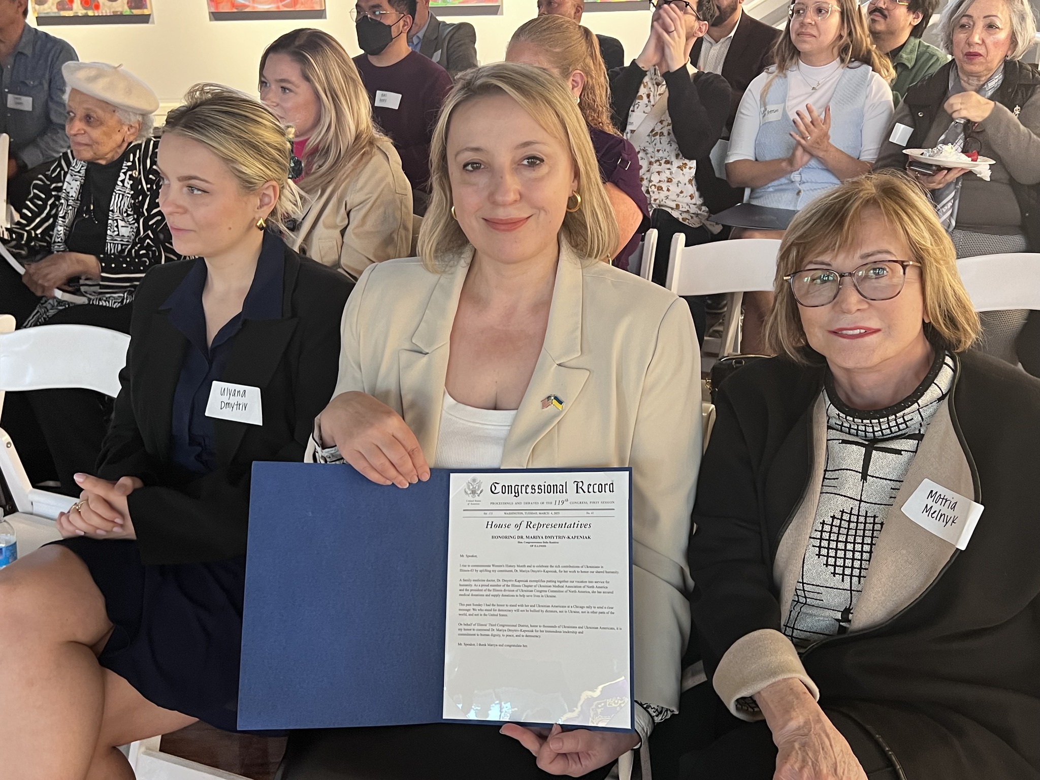Honored by the U.S. Congress: UCCA President Maria Dmytryv-Kapeniak recognized as one of Illinois' leading community leaders