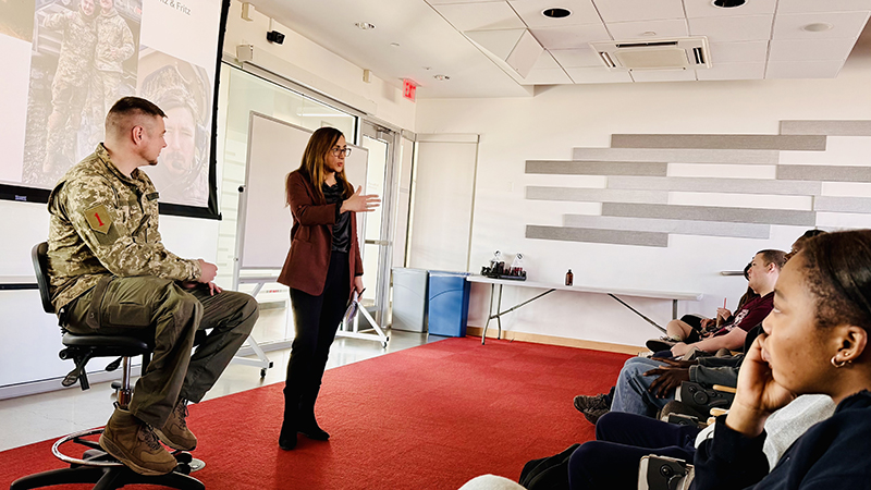 Heroes Among Us: Ukrainian Officer Mykola Melnyk Shares His Story of War and Resilience with American Students